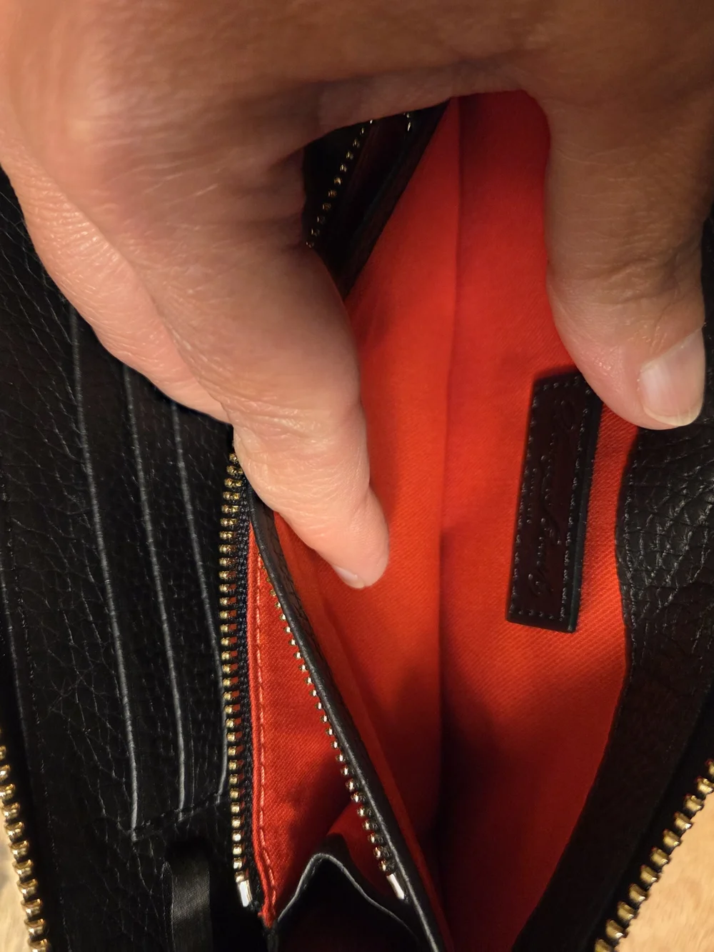 Dooney & Bourke Black Pebbled Leather Wristlet/Wallet